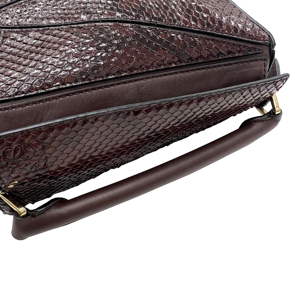 Loewe Puzzle Mini 2WAY Handbag Shoulder Bag Python Brown - Picture 10 of 12